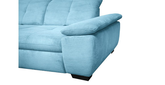 ECKSOFA in Cord Blau  - Blau/Schwarz, Design, Textil/Metall (242/313cm) - Xora