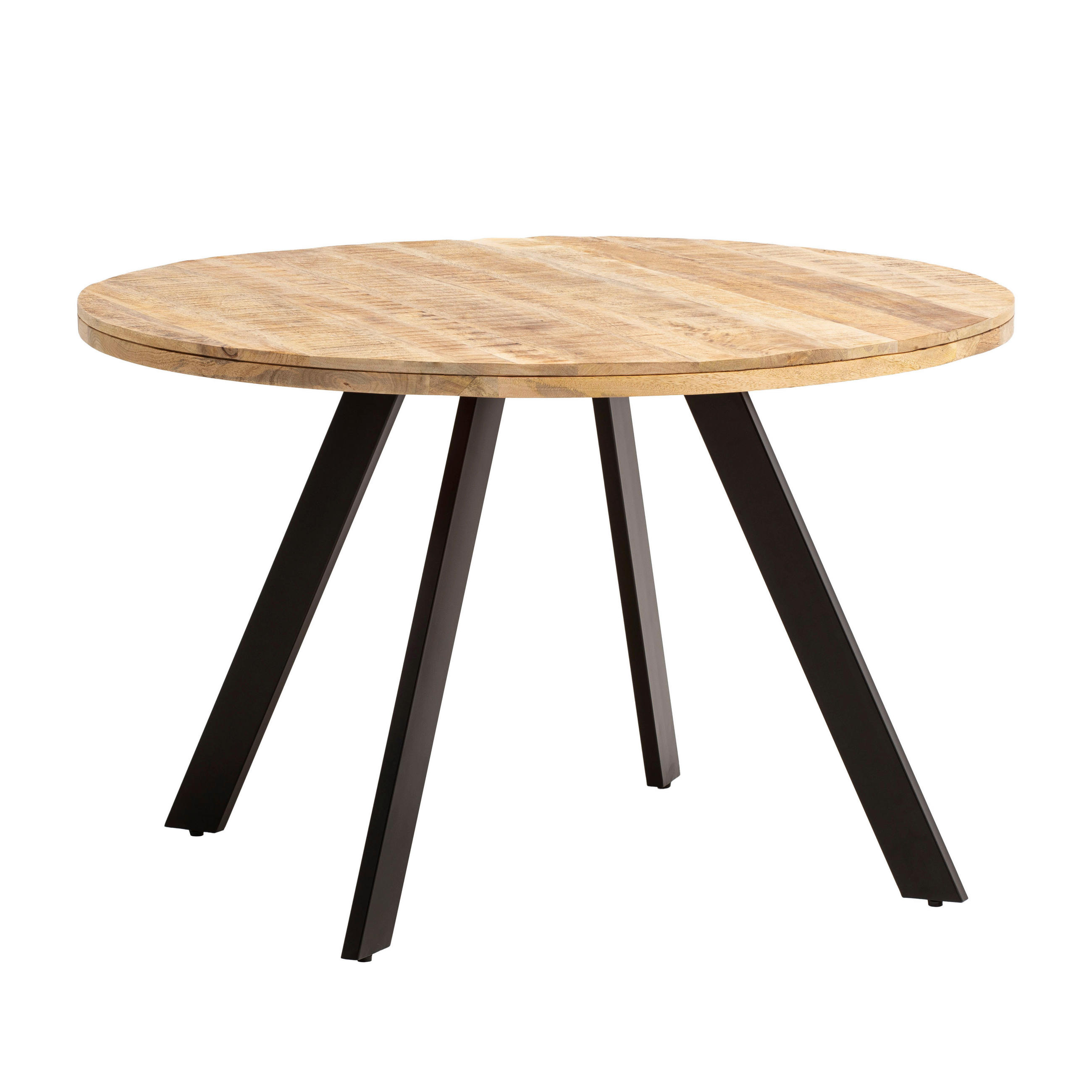 ESSTISCH in Holz 120/120/76 cm  - Schwarz/Braun, Design, Holz/Metall (120/120/76cm) - MID.YOU