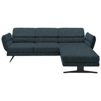 ECKSOFA in Flachgewebe Petrol  279-327/176-217 cm  - Petrol/Schwarz, Design, Textil/Metall (279-327/176-217cm) - Dieter Knoll