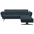 ECKSOFA  in Flachgewebe Petrol  279-327/176-217 cm  - Petrol/Schwarz, Design, Textil/Metall (279-327/176-217cm) - Dieter Knoll
