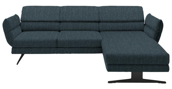 ECKSOFA  in Flachgewebe Petrol  279-327/176-217 cm  - Petrol/Schwarz, Design, Textil/Metall (279-327/176-217cm) - Dieter Knoll