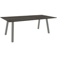 GARTENTISCH Kunststoff Grau rechteckig  - Graphitfarben/Grau, MODERN, Kunststoff/Metall (220/100/75cm) - Stern