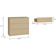 KOMMODE , 95/83/42 cm, 3 Schublade(n)  - Silberfarben/Hellgelb, Trend, Holzwerkstoff/Kunststoff (95/83/42cm) - Carryhome
