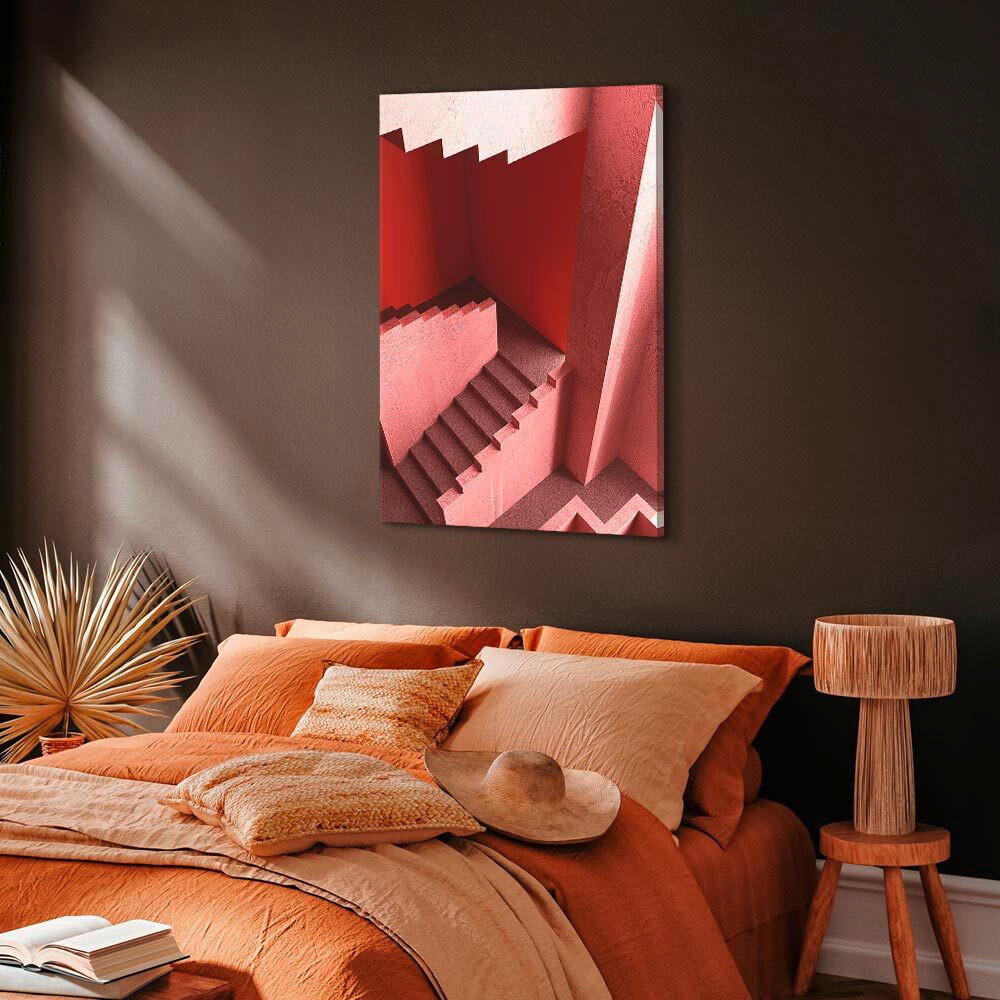 LEINWANDBILD Abstraktes, Architektur 40/60/1.2 cm  - Pink/Bordeaux, Basics, Holzwerkstoff/Textil (40/60/1.2cm) - artgeist