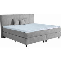 BOXSPRINGBETT 220/200 cm  in Hellgrau  - Hellgrau/Schwarz, Lifestyle, Holz/Textil (220/200cm) - home24
