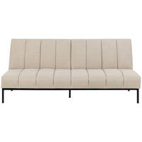 SCHLAFSOFA Flachgewebe Beige  - Beige/Schwarz, KONVENTIONELL, Textil/Metall (198/87/95cm) - Carryhome