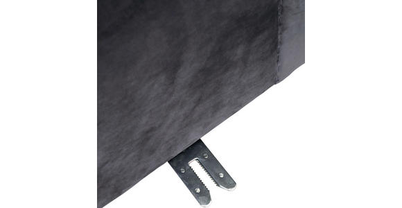 ECKSOFA in Samt Grau  - Schwarz/Grau, MODERN, Kunststoff/Textil (270/328/180cm) - Carryhome