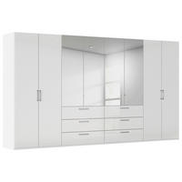 DREHTÜRENSCHRANK 400/235/61 cm,  in Weiß, Weiß Hochglanz, 8-türig  - Chromfarben/Edelstahlfarben, Basics, Glas/Holzwerkstoff (400/235/61cm) - Novel