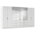 DREHTÜRENSCHRANK 400/223/61 cm,  in Weiß, Weiß Hochglanz, 8-türig  - Chromfarben/Edelstahlfarben, Basics, Glas/Holzwerkstoff (400/223/61cm) - Novel