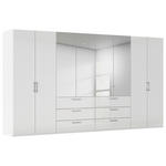 DREHTÜRENSCHRANK 400/223/61 cm,  in Weiß, Weiß Hochglanz, 8-türig  - Chromfarben/Edelstahlfarben, Basics, Glas/Holzwerkstoff (400/223/61cm) - Novel