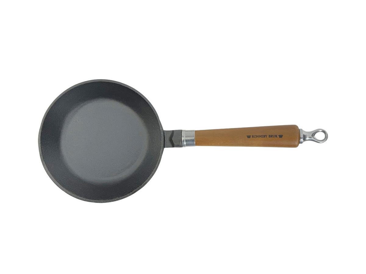 BRATPFANNE  - Schwarz/Braun, Basics, Holz/Metall (42/18/8cm)