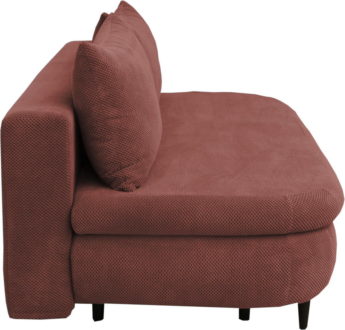 SCHLAFSOFA in Webstoff, Plüsch Terracotta  - Terracotta/Schwarz, Design, Textil (213/89/105cm) - Novel