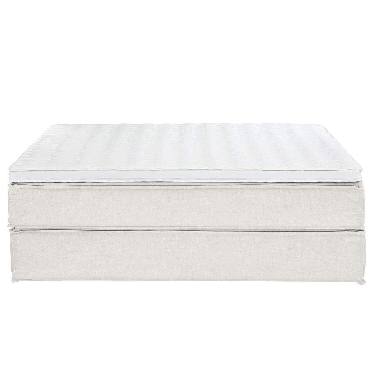 BOXSPRINGBETT 200/200 cm  in Creme  - Creme/Schwarz, Design, Textil (200/200cm) - home24