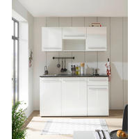 KUHINJSKI BLOK - srebrne barve/bela, Trend, umetna masa/leseni material (160cm) - MID.YOU