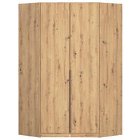 ECKKLEIDERSCHRANK 117/229/117 cm  - Eiche Artisan/Grau, Modern, Holzwerkstoff (117/229/117cm) - Rauch Möbel