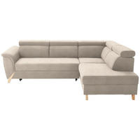 ECKSOFA in Bouclé Creme  265/200 cm  - Creme/Naturfarben, KONVENTIONELL, Holz/Textil (265/200cm) - Stylife