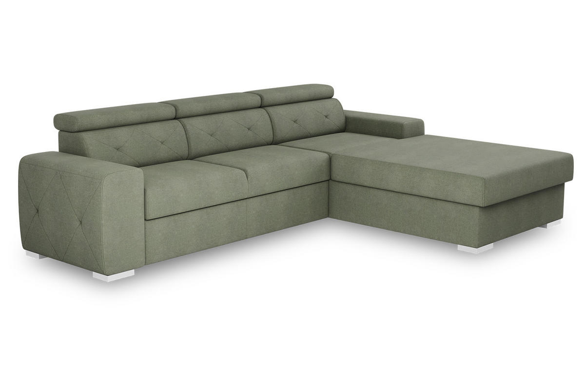 ECKSCHLAFSOFA in Olivgrün Textil   - Olivgrün, Design, Textil (296/195cm) - MID.YOU