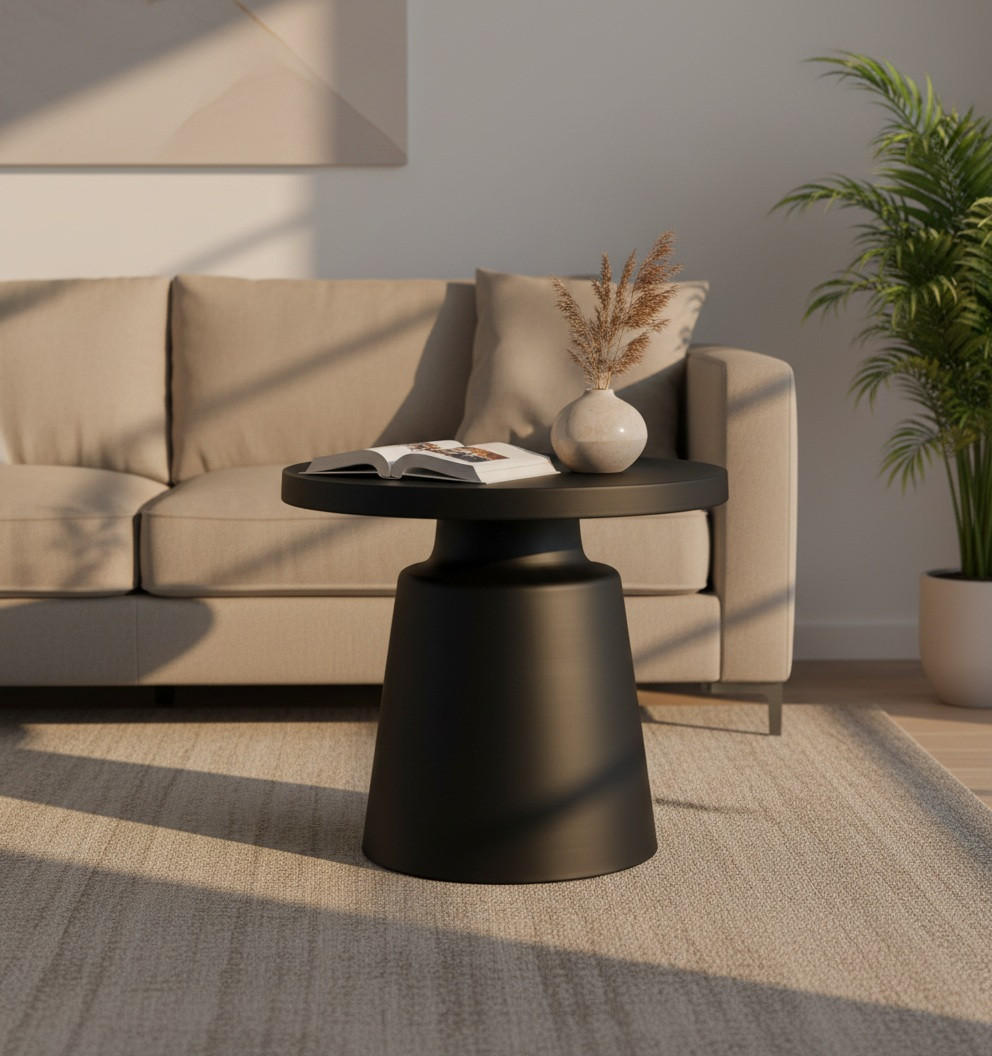 BEISTELLTISCH 49/49/45,5 cm Schwarz rund  - Schwarz, Design, Metall (49/49/45,5cm) - Xora