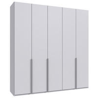 DREHTÜRENSCHRANK in Weiss  - Weiss/Alufarben, Modern, Holzwerkstoff/Metall (225/236/58cm) - MID.YOU