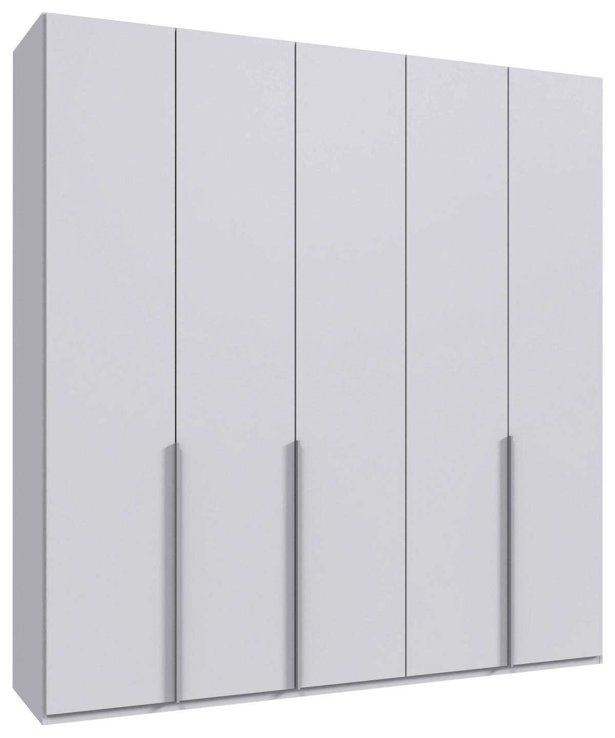 DREHTÜRENSCHRANK in Weiss  - Weiss/Alufarben, Modern, Holzwerkstoff/Metall (225/236/58cm) - MID.YOU