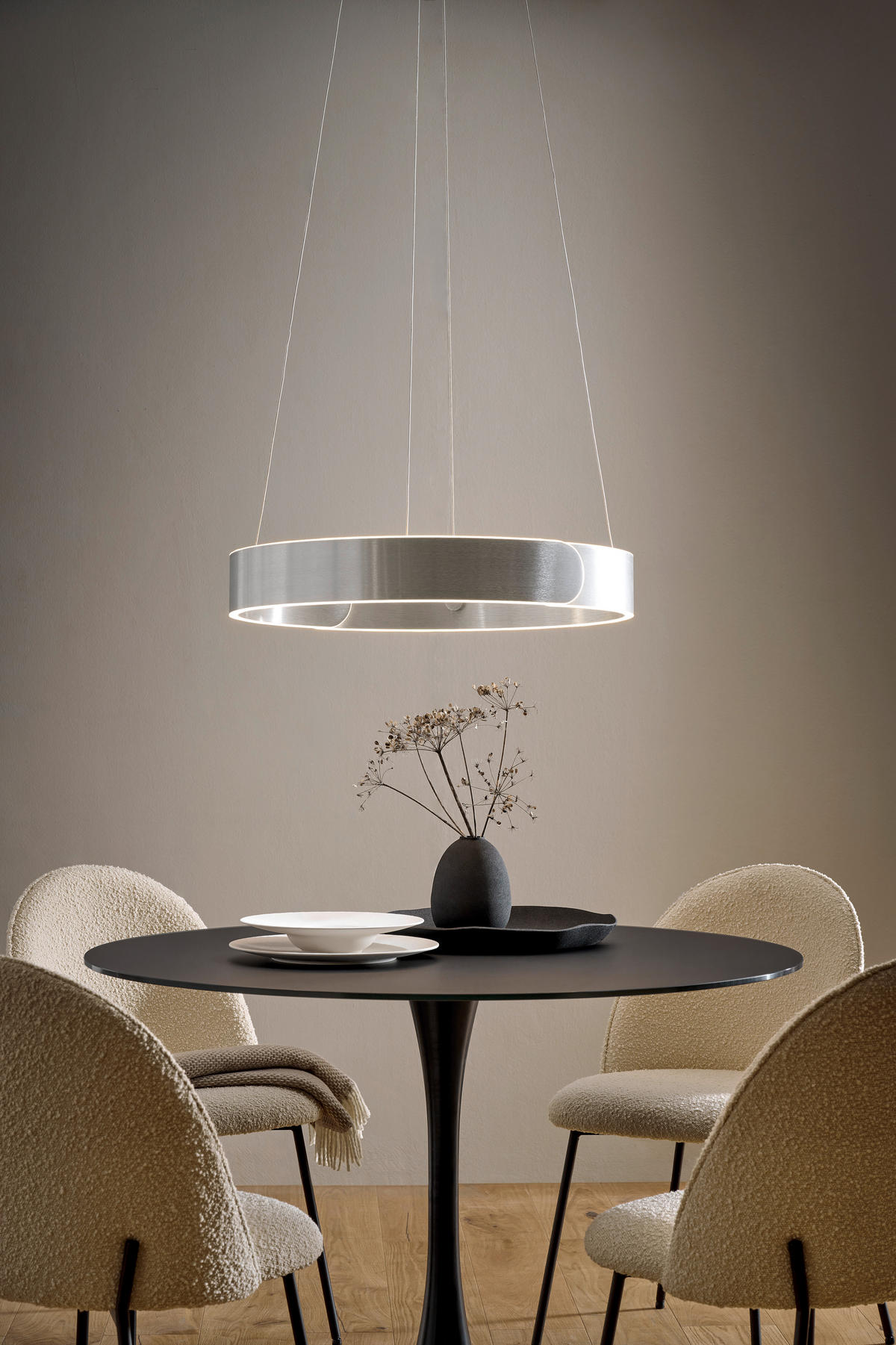 ZÁVESNÉ LED SVIETIDLO, 63/64/150 cm  - hliníková, Design, kov (63/64/150cm) - Dieter Knoll