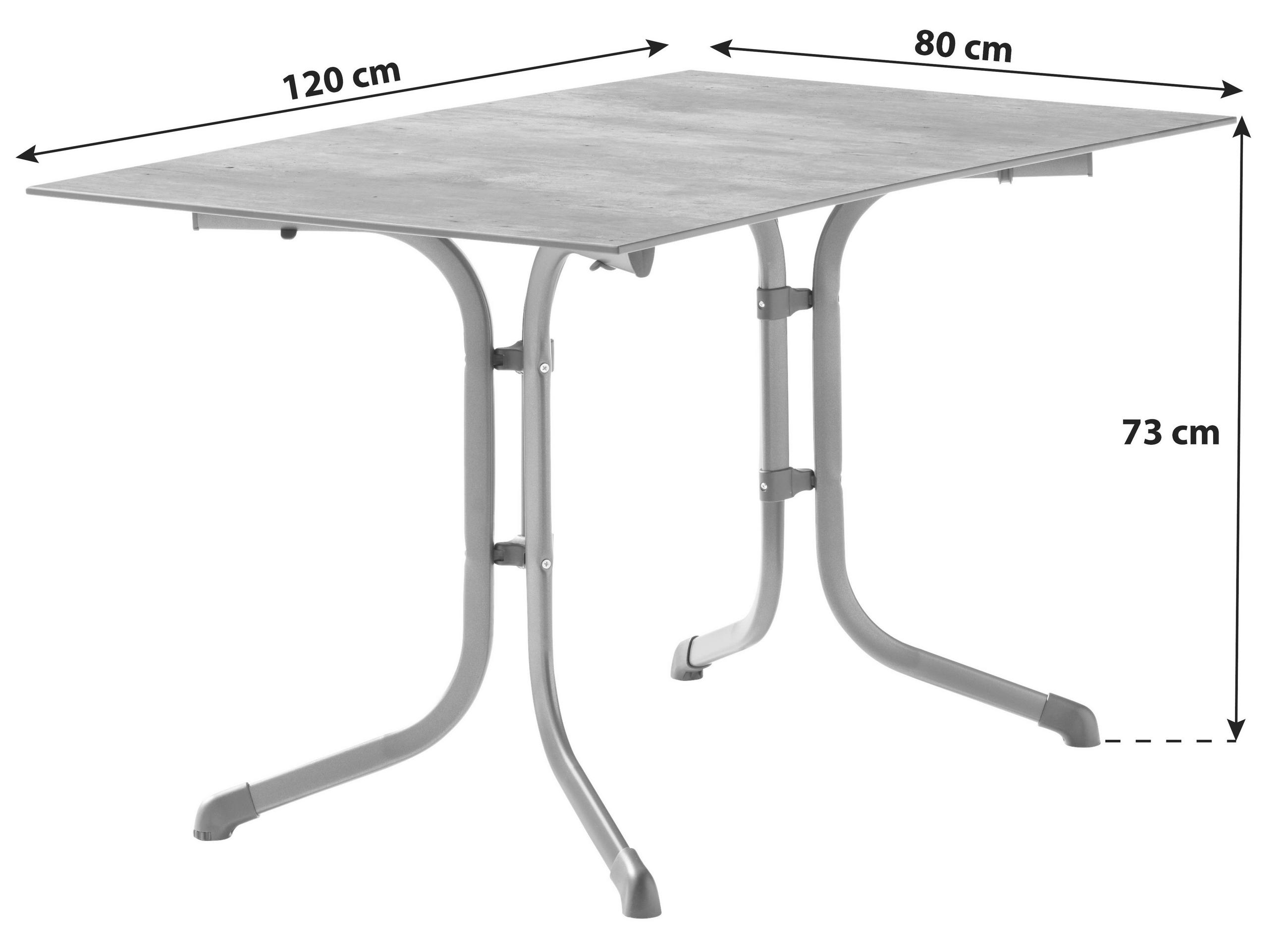 GARTENTISCH Holzwerkstoff Anthrazit, Graphitfarben rechteckig  - Anthrazit/Graphitfarben, MODERN, Holzwerkstoff/Metall (120/80/73cm) - Sieger