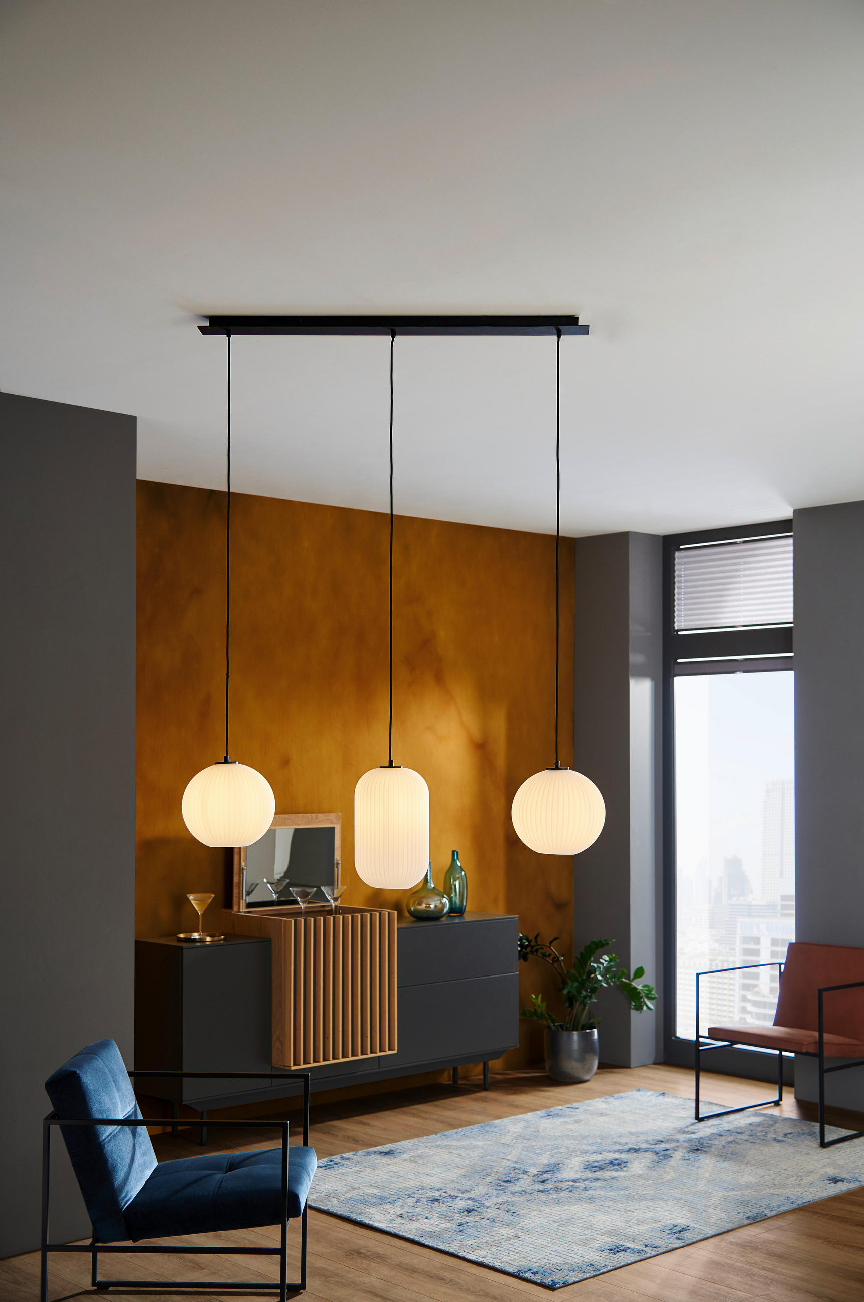ZÁVĚSNÉ SVÍTIDLO, 100/150 cm  - černá, Design, kov (100/150cm) - Dieter Knoll