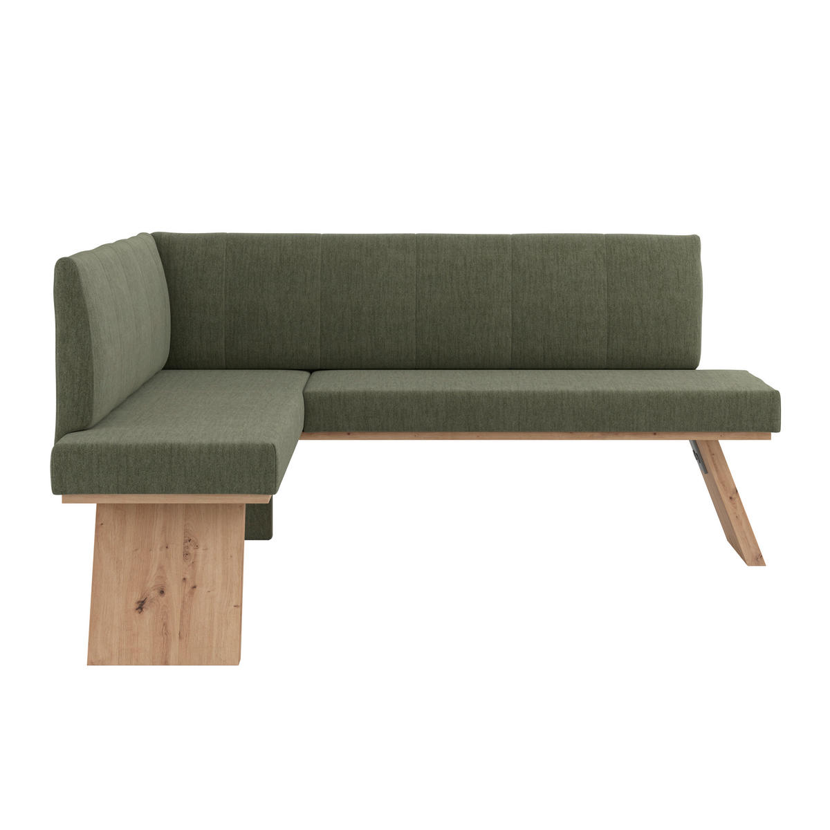 ECKBANK 140/160 cm Webstoff Grün   - Eichefarben/Grün, KONVENTIONELL, Textil (140/160cm) - Livetastic