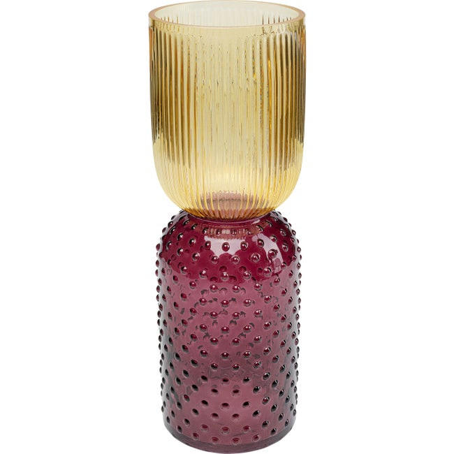 Kare-Design Vase Gelb, Lila 12x38x12 cm