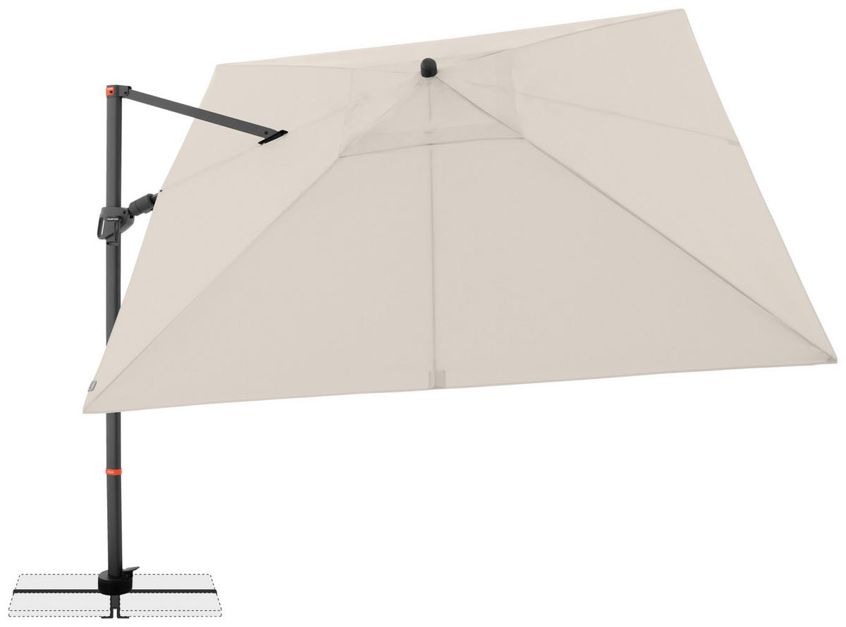 AMPELSCHIRM 280x280 cm Anthrazit  - Anthrazit/Naturfarben, Basics, Textil/Metall (280/280cm) - Doppler