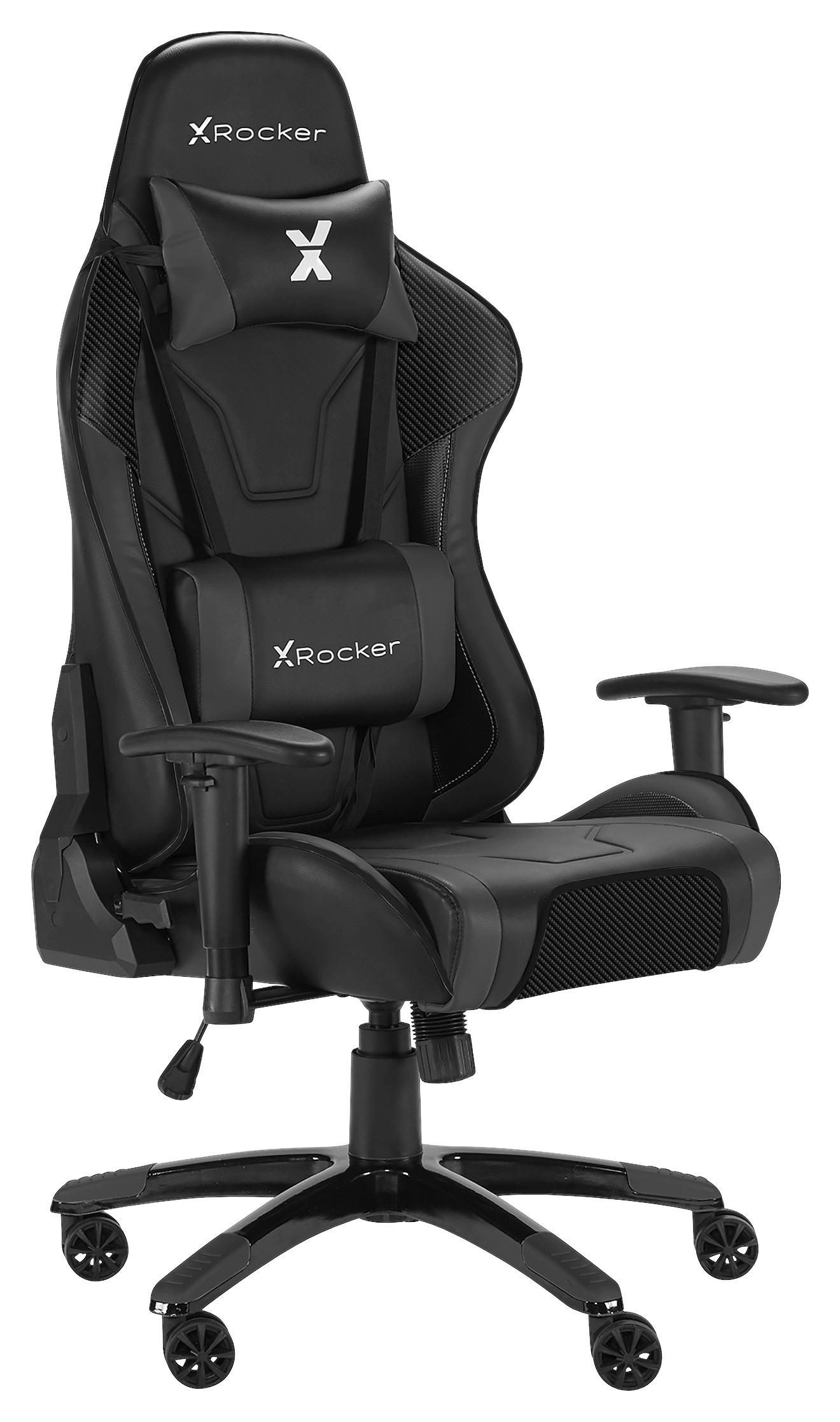 GAMINGSTUHL Schwarz Textil, Kunststoff, Metall   - Schwarz, MODERN, Kunststoff/Textil (59,9/122/66cm) - X Rocker