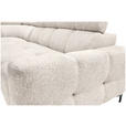 ECKSOFA in Struktur Creme  - Creme/Schwarz, MODERN, Textil/Metall (212/254cm) - Carryhome