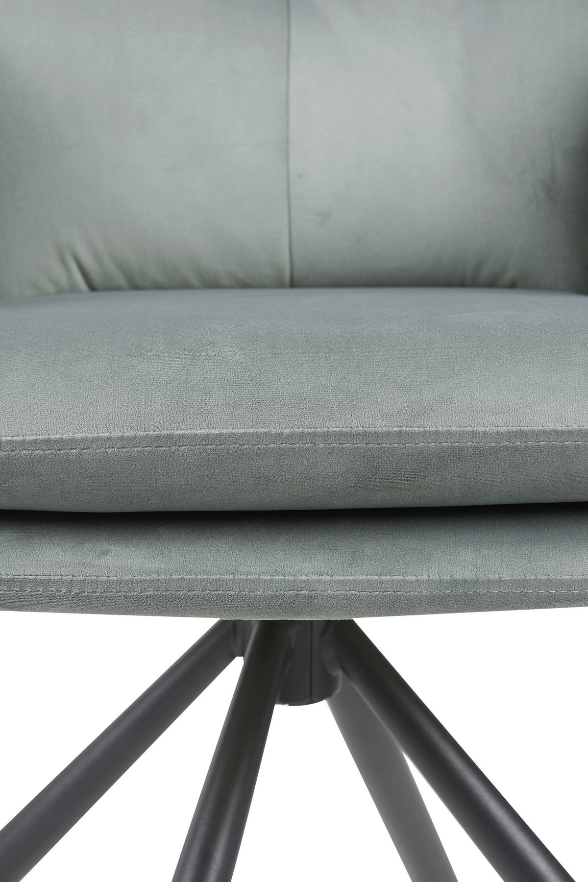 ARMLEHNSTUHL-SET 2 Stück  in Stahl Samt, Velours  - Schwarz/Mintgrün, MODERN, Textil/Metall (63/89/70cm) - MID.YOU