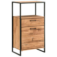 KOMMODE , 60/108/39 cm, 1 Schublade(n)  - Schwarz, Design, Holz/Metall (60/108/39cm) - Linea Natura