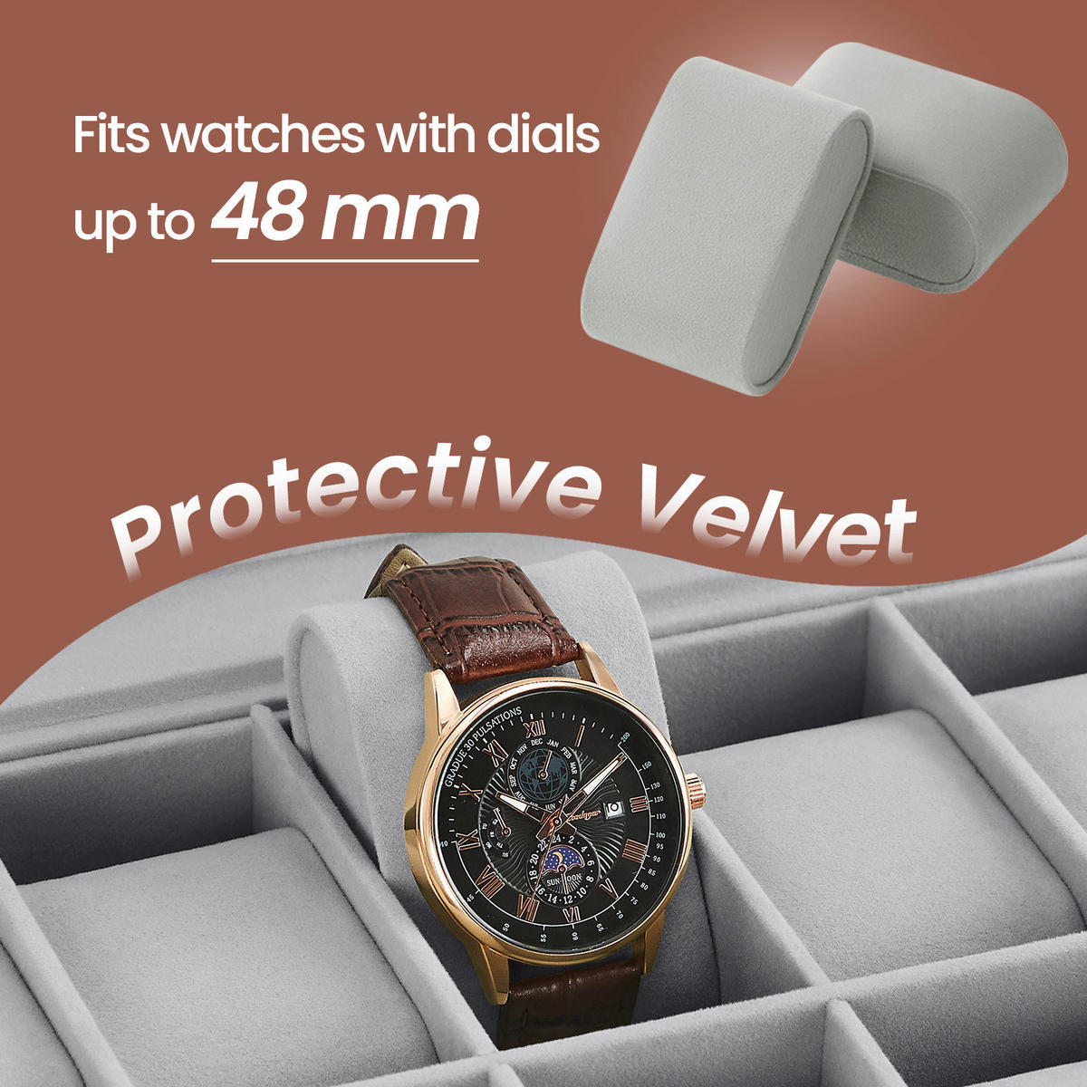 UHRENBOX - Schwarz, Basics, Glas/Holzwerkstoff (25,5/7,8/20,2cm)