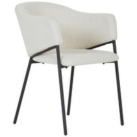 ARMLEHNSTUHL  in Eisen Bouclé, Teddystoff  - Beige/Schwarz, Trend, Holz/Textil (54/79/60cm) - Livetastic