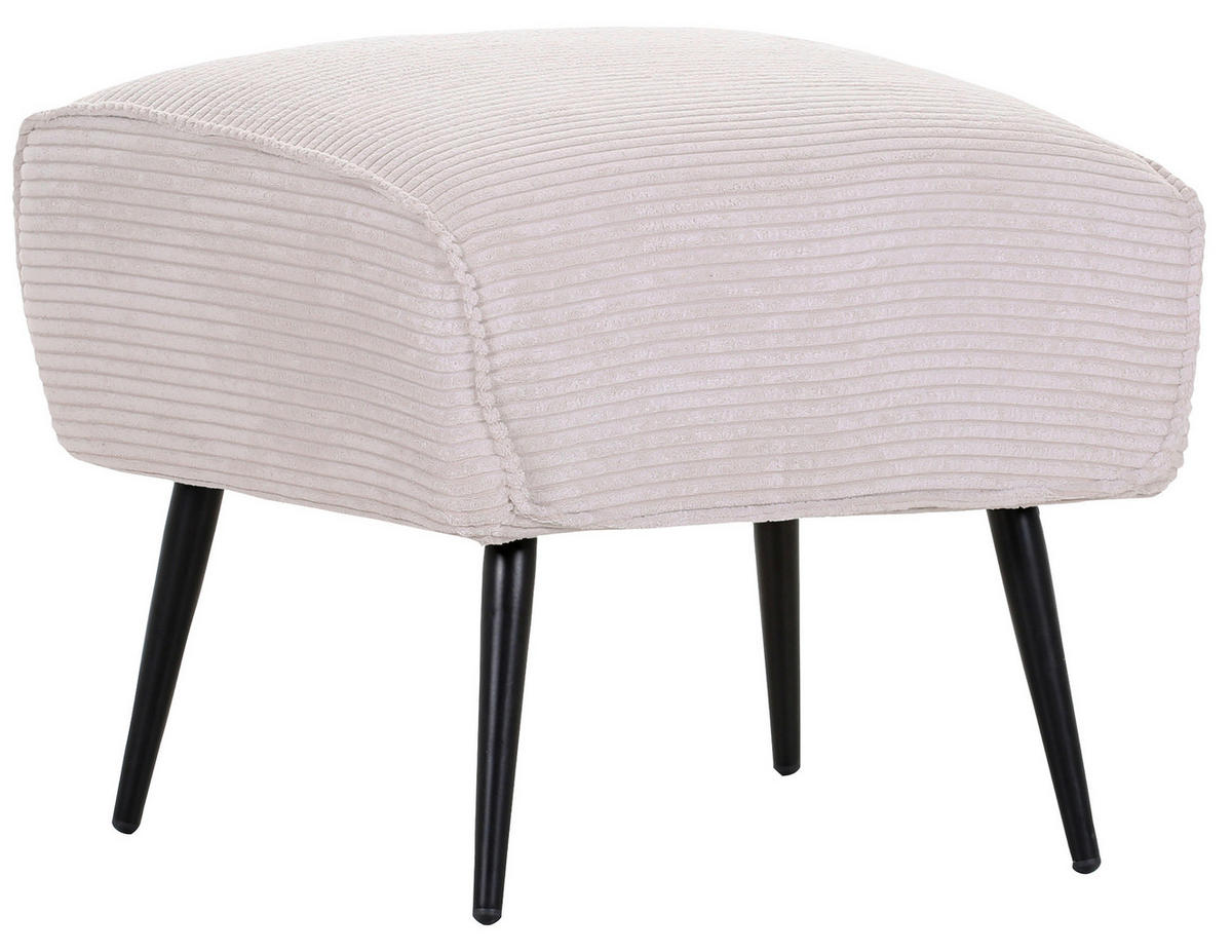 HOCKER in Textil Beige  - Beige/Schwarz, Design, Textil/Metall (60/49/53cm) - Landscape