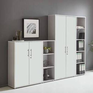 AKTENSCHRANK Grau, Weiß  - Weiß/Grau, MODERN, Holzwerkstoff (257/186/33cm) - MID.YOU