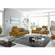 3-SITZER-SOFA in Leder Currygelb  - Currygelb/Schwarz, Design, Leder/Metall (222/86/104cm) - Dieter Knoll