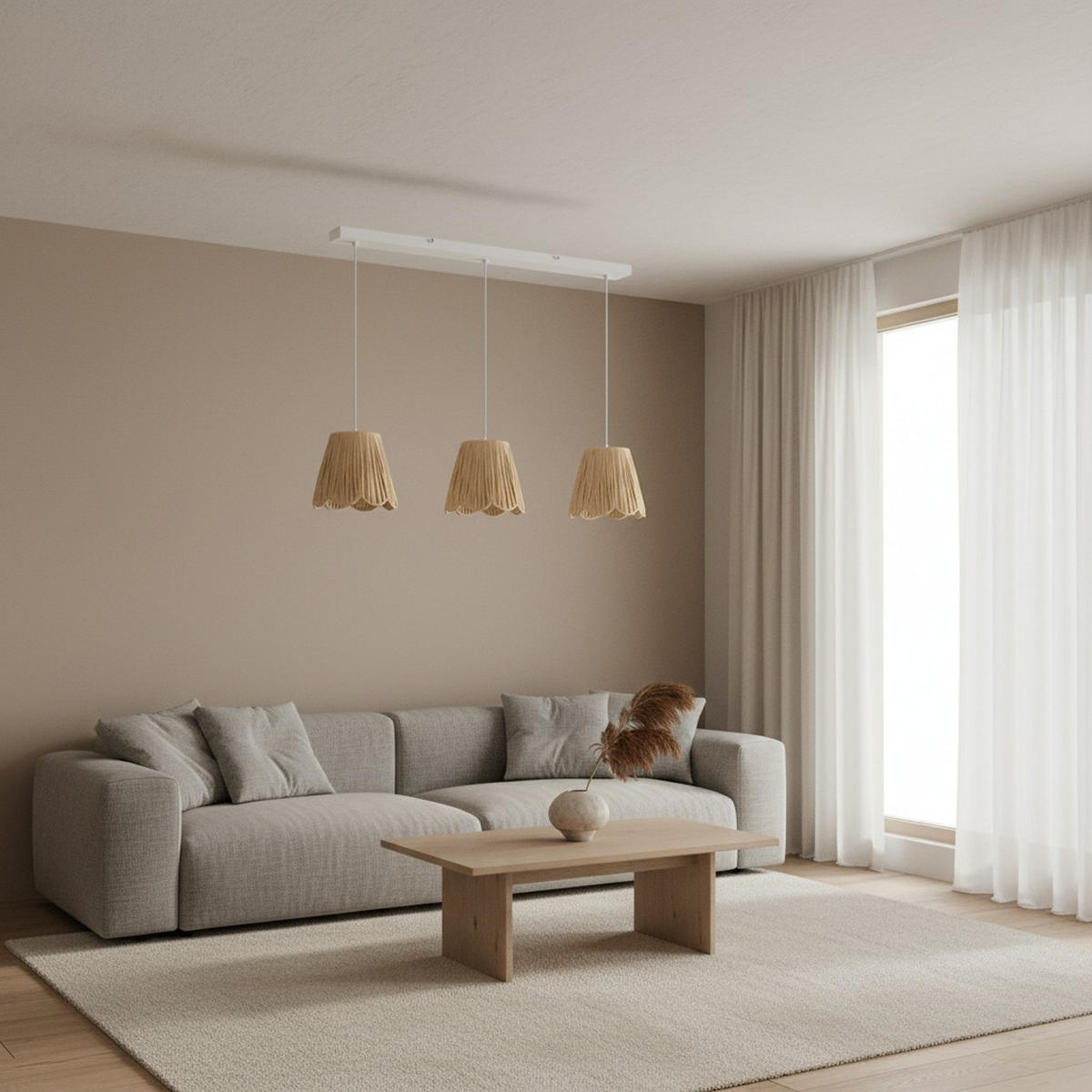 HÄNGELEUCHTE 80/20/120 cm  - Naturfarben/Weiß, KONVENTIONELL, Papier/Metall (80/20/120cm) - Collet's Monde