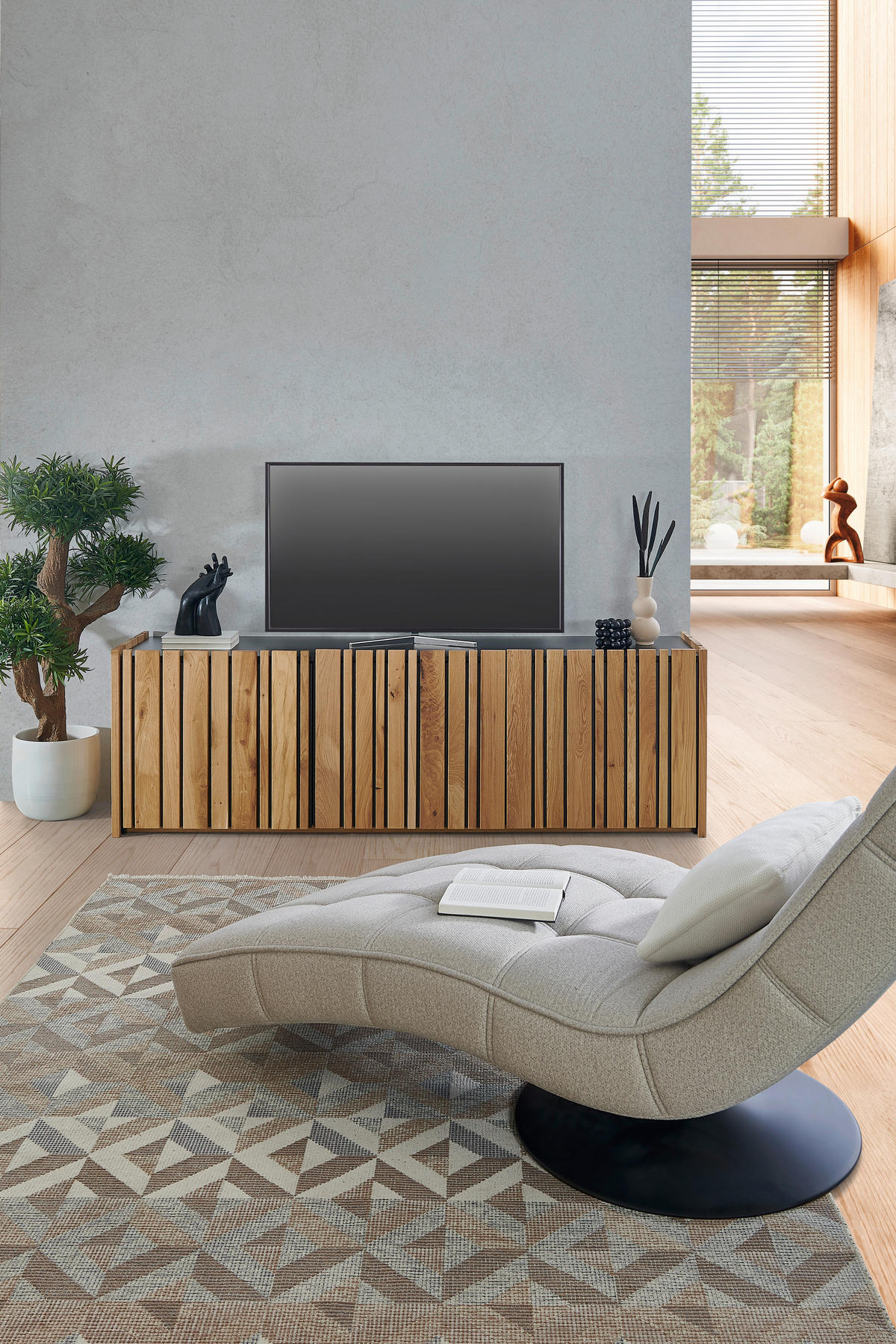 LOWBOARD  in 181,1/57/42 cm  - Eichefarben, Design, Holz/Holzwerkstoff (181,1/57/42cm) - Linea Natura