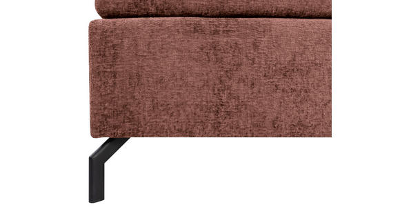 BOXSPRINGBETT 180/200 cm,  in Rotbraun, Topper, H2 + H2 = mittel  - Rotbraun/Schwarz, Design, Textil/Metall (180/200cm) - Esposa