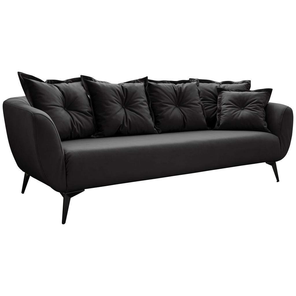Thumbnail - Livetastic 3-Sitzer-Sofa, Schwarz, Textil, Füllung: Schaumstoff, 236x94x103 cm, Made in EU, Rücken echt, Armteil links, ...