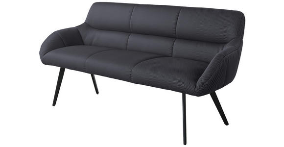 SITZBANK 182/86/66.5 cm in Grau, Schwarz - Schwarz/Grau, Design, Textil/Metall (182/86/66.5cm) - Novel