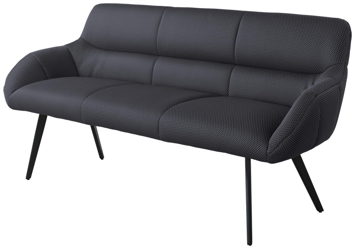 SITTBÄNK i metall, textil grå, svart  - grå/svart, Design, metall/textil (182/86/66.5cm) - Novel