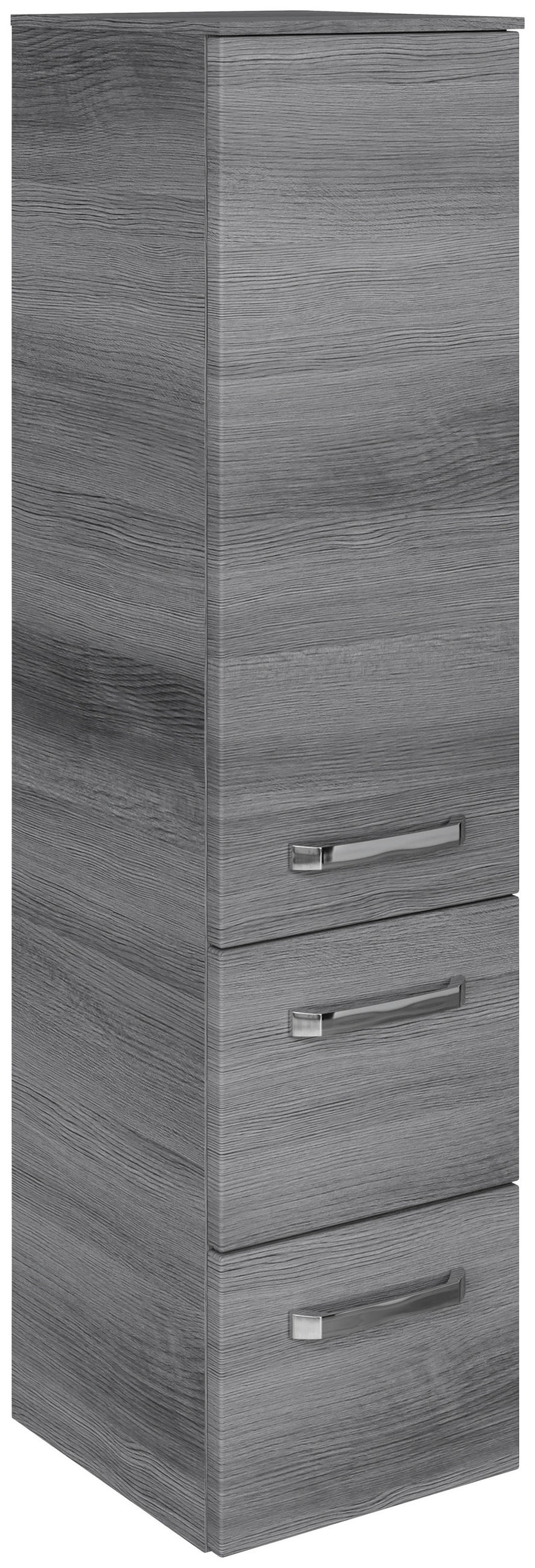 MIDISCHRANK 30/121/33 cm  - Chromfarben/Graphitfarben, MODERN, Glas/Holzwerkstoff (30/121/33cm) - Sadena