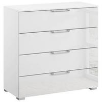 KOMMODE 80/81/42 cm  in Klar, Weiss  - Klar/Weiss, Design, Glas/Holzwerkstoff (80/81/42cm) - Novel