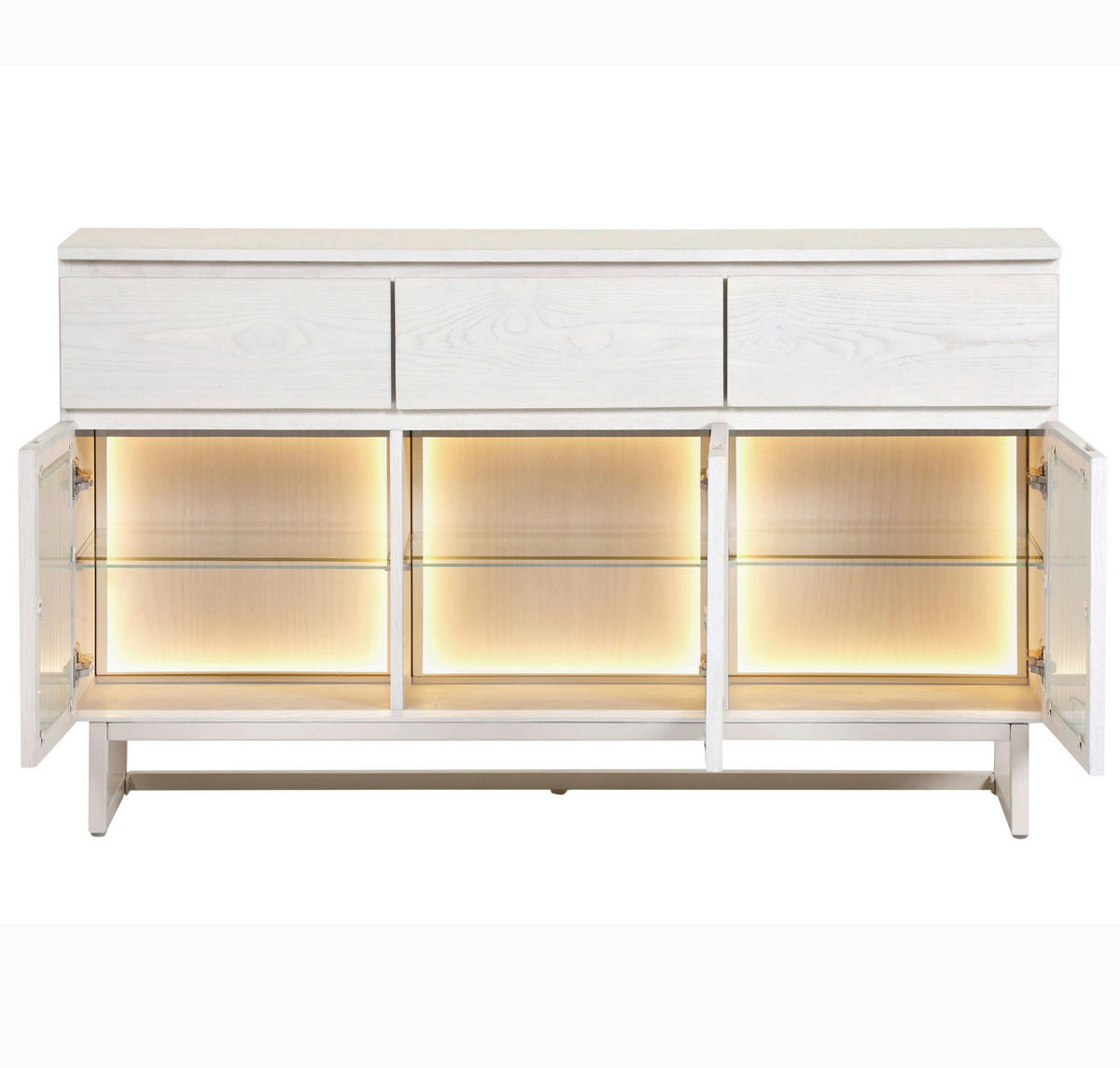 SIDEBOARD 135/80/43 cm  - Schwarz/Weiß, MODERN, Glas/Holz (135/80/43cm) - Lomoco