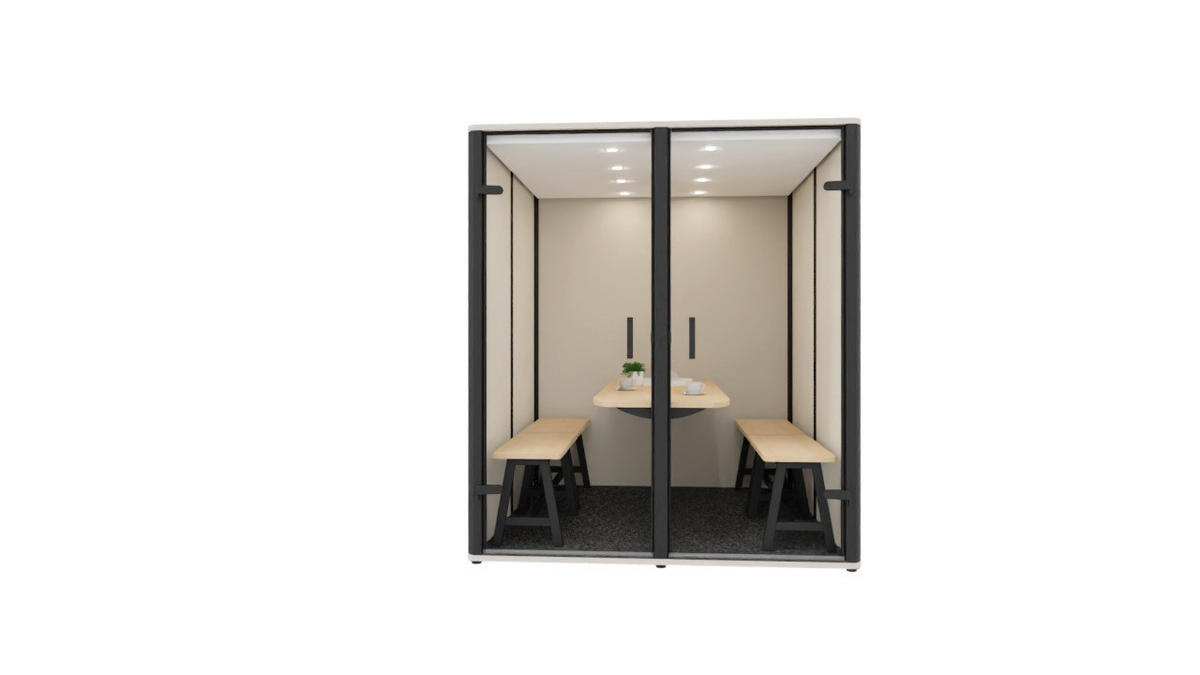 MEETINGBOX BOSSELINO QUATTRO - Schwarz, MODERN, Glas/Holzwerkstoff (190,9/215,5/191cm) - Bosse