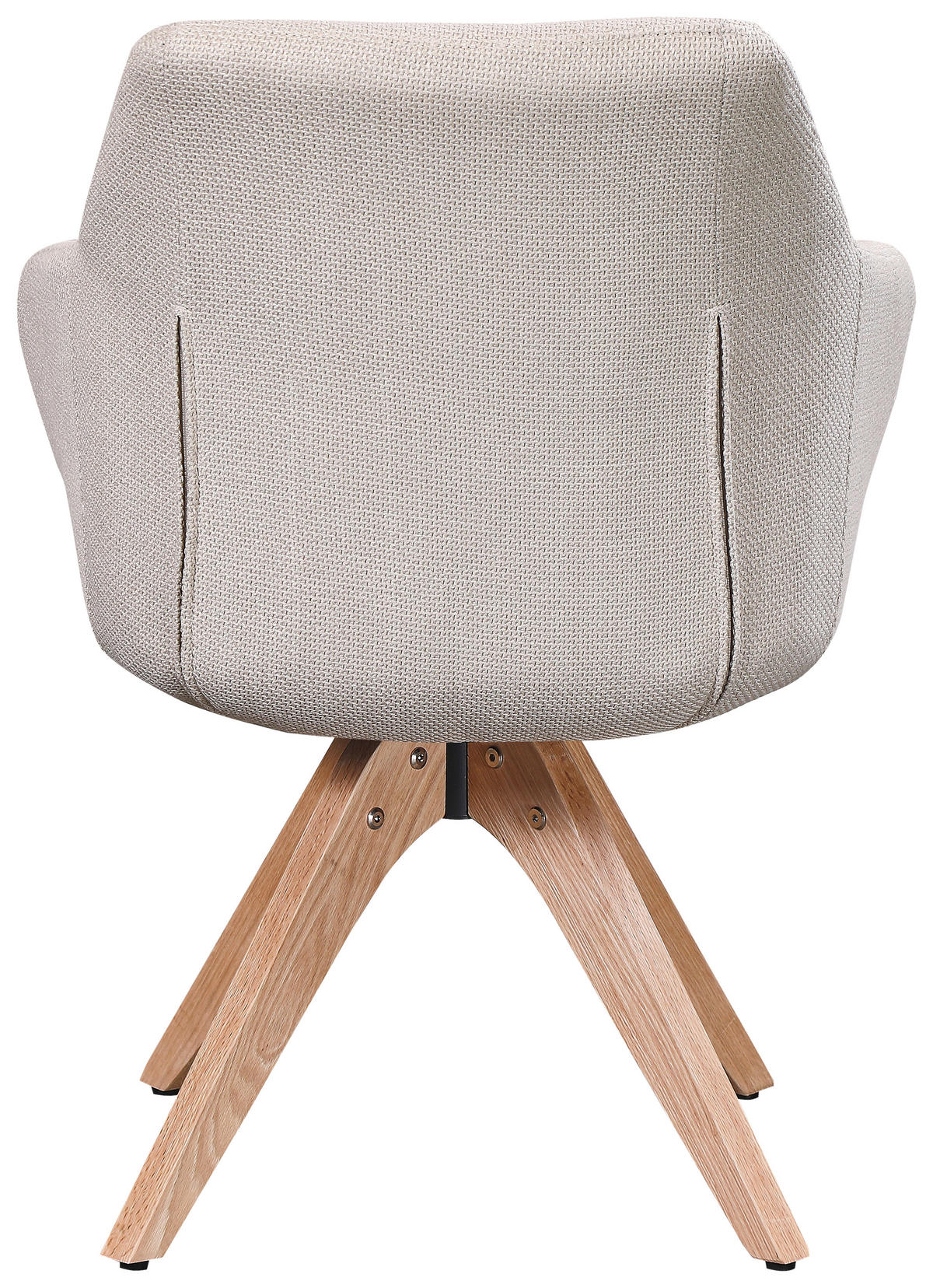 ARMLEHNSTUHL  Sitzfläche 360° drehbar Webstoff  Eichefarben, Beige  - Eichefarben/Beige, Design, Holz/Textil (62/83/61cm) - Novel